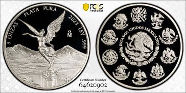 2023-Mo 5 Onza Libertad Ag PR69DCAM