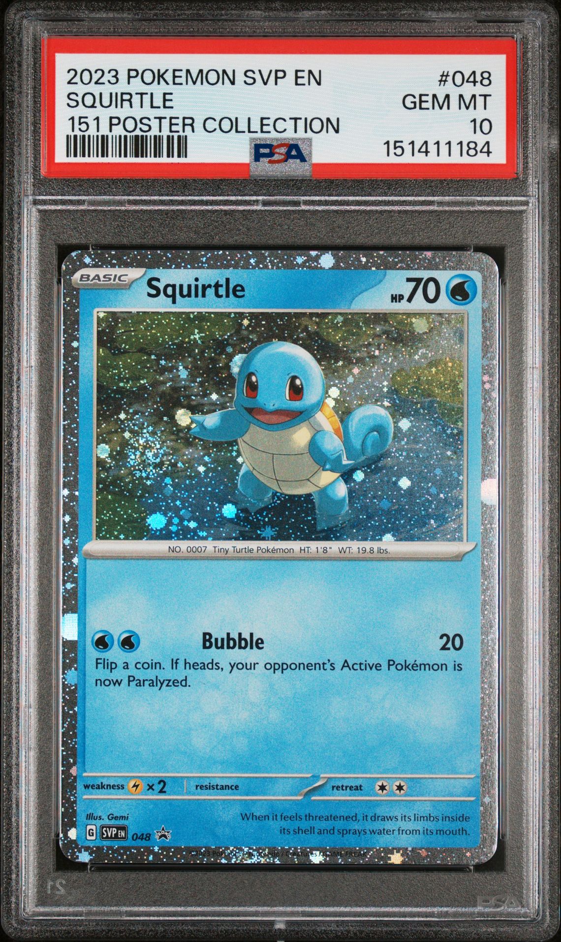 2023 Pokemon POKEMON SVP EN-SV BLACK STAR PROMO 151 POSTER COLLECTION #048 Squirtle front