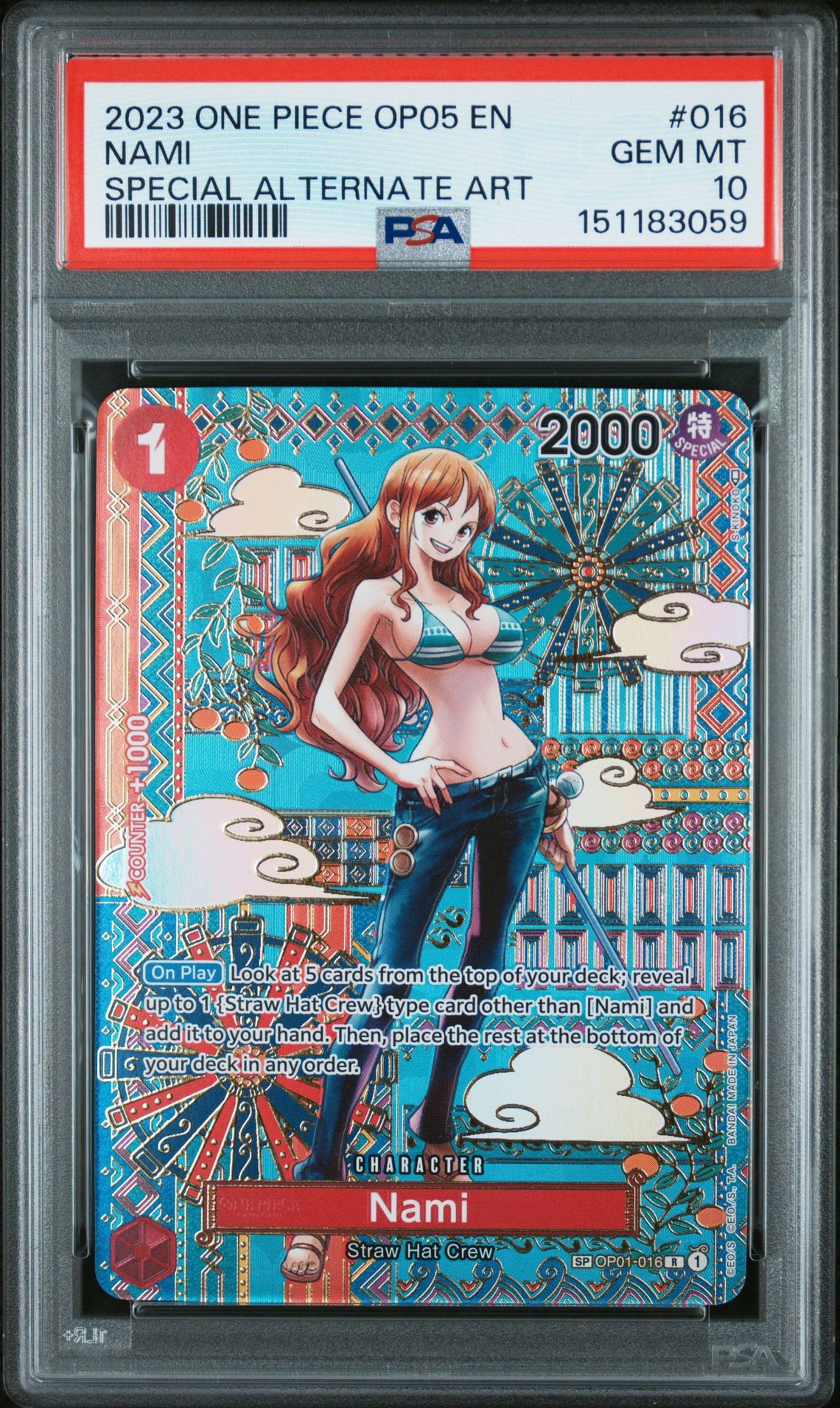 2023 One Piece ONE PIECE OP05-AWAKENING OF THE NEW ERA SPECIAL ALTERNATE ART #016 Nami front
