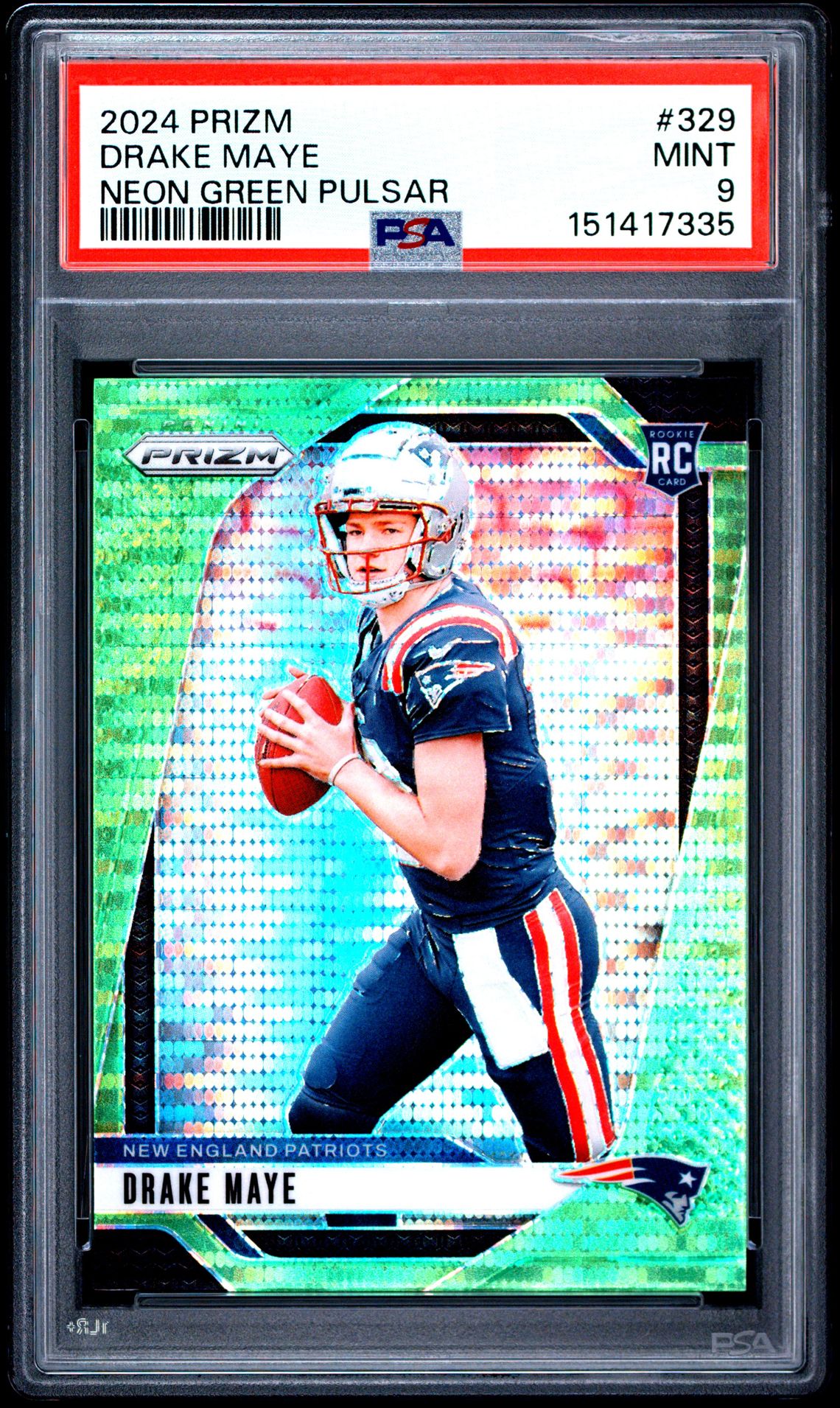 2024 Panini PANINI PRIZM NEON GREEN PULSAR #329 Drake Maye front