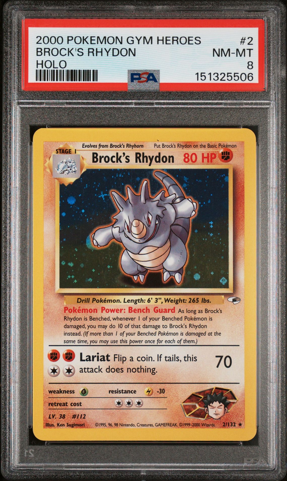 2000 Pokemon HOLO-1ST EDITION #2 Brock's Rhydon front