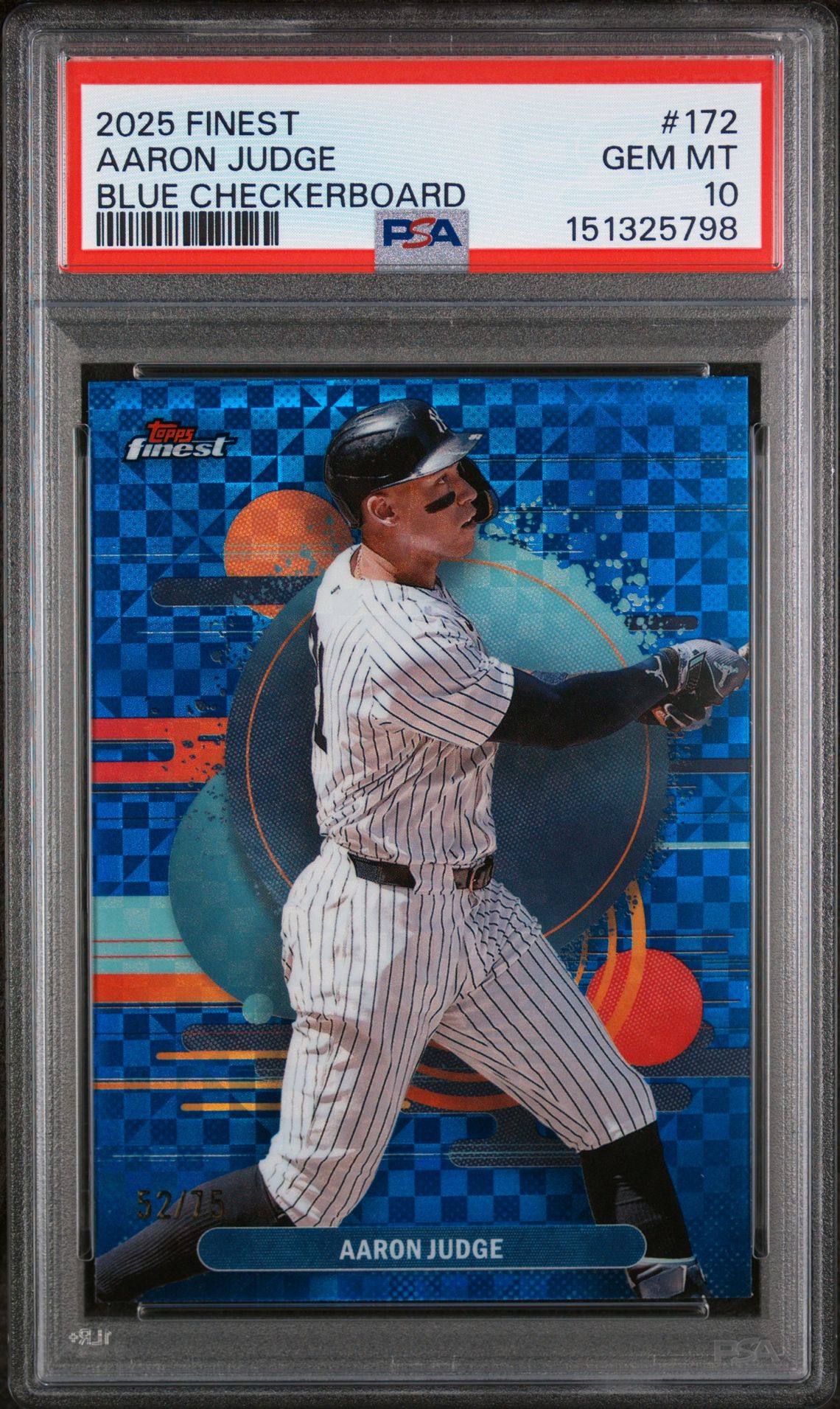 2025 Topps TOPPS FINEST BLUE CHECKERBOARD #172 Aaron Judge front