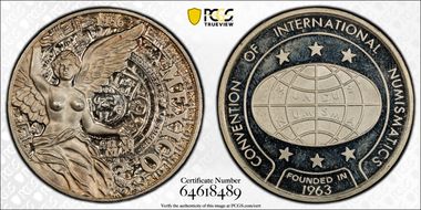 1986-Mo Medal Convention of International Numismatics Ag PR66DCAM