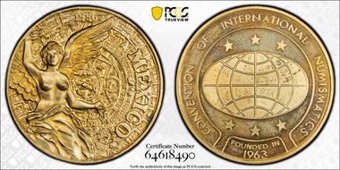 1986-Mo Medal Convention of International Numismatics Brass SP64