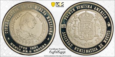 1973-Mo Medal Numismatic Society Ag 1772 8 real SP68