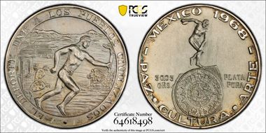 1968 Medal Grove-1025a Olympics Ag MS67
