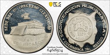 1976-Mo Medal 2nd Numismatic Convention Cuernavaca Ag SP62