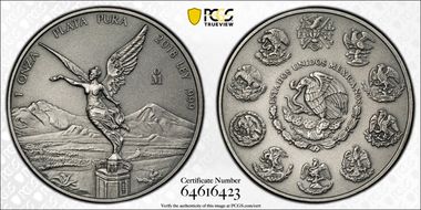 2018-Mo Onza Libertad Ag - Antiqued SP70