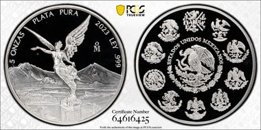 2023-Mo 5 Onza Libertad Ag PR69DCAM