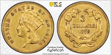 1878 $3 AU50