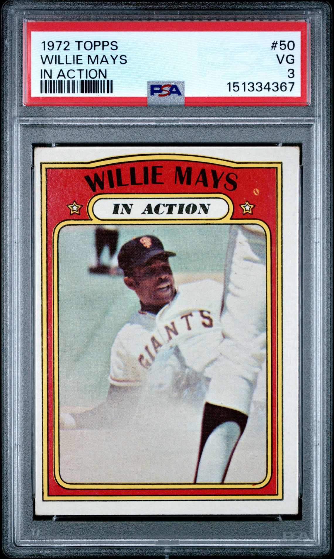 1972 Topps TOPPS IN ACTION #50 Willie Mays front