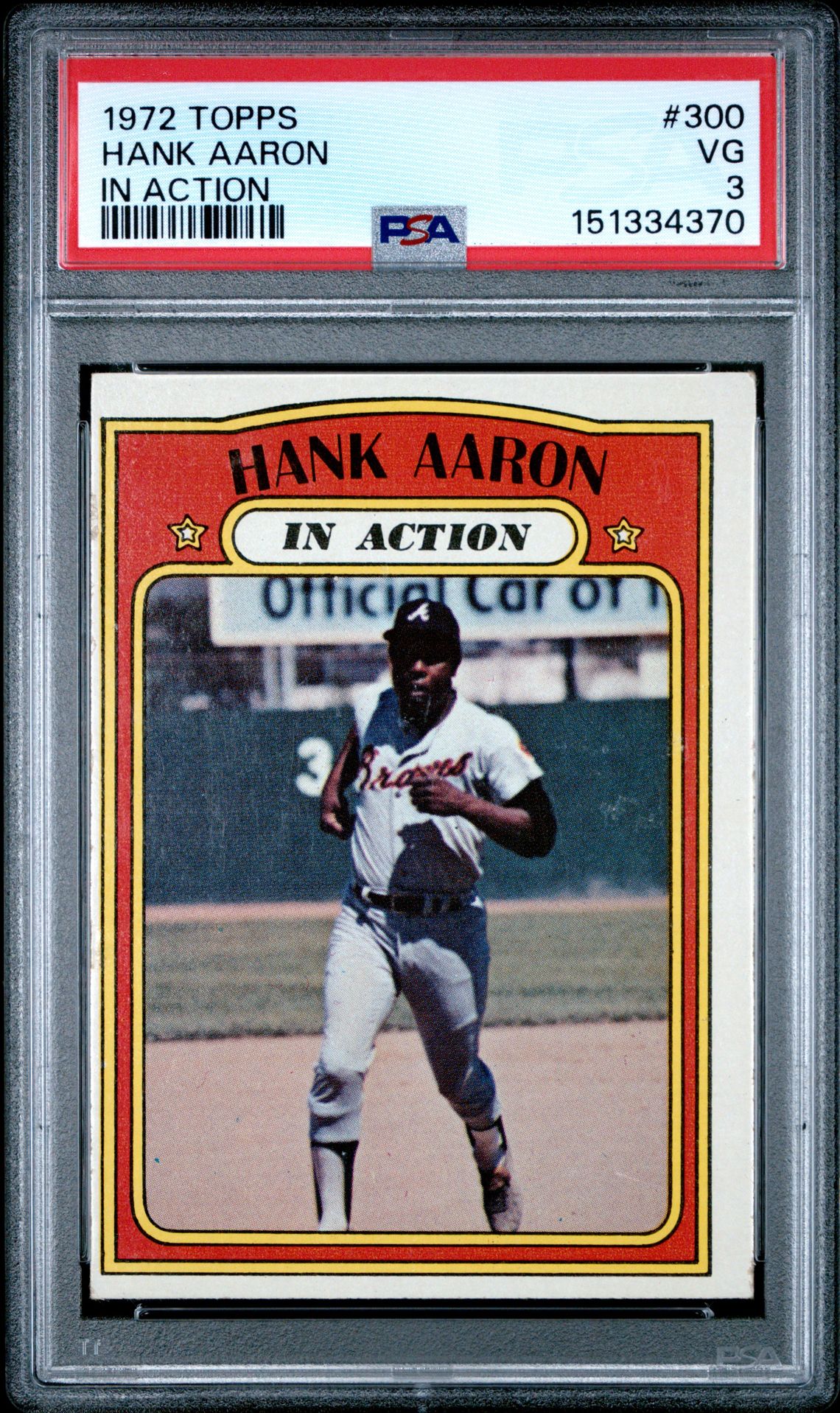 1972 Topps TOPPS IN ACTION #300 Hank Aaron front