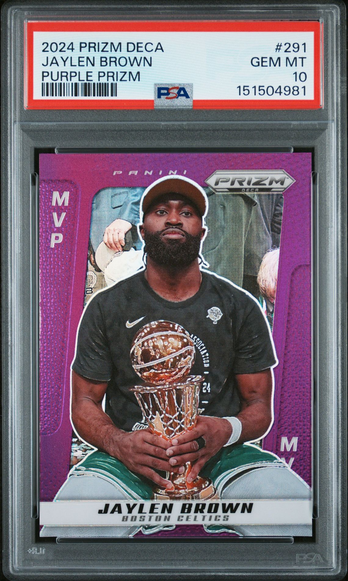 2024 Panini PANINI PRIZM DECA GREEN SHIMMER FOTL #291 Jaylen Brown front