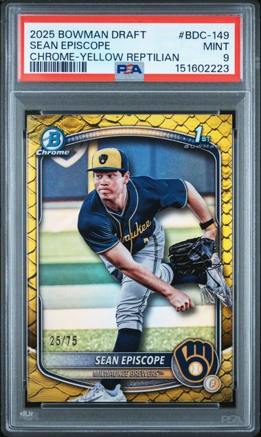 2025 Bowman Bowman Draft Yellow #BDC-149 Sean Episcope front