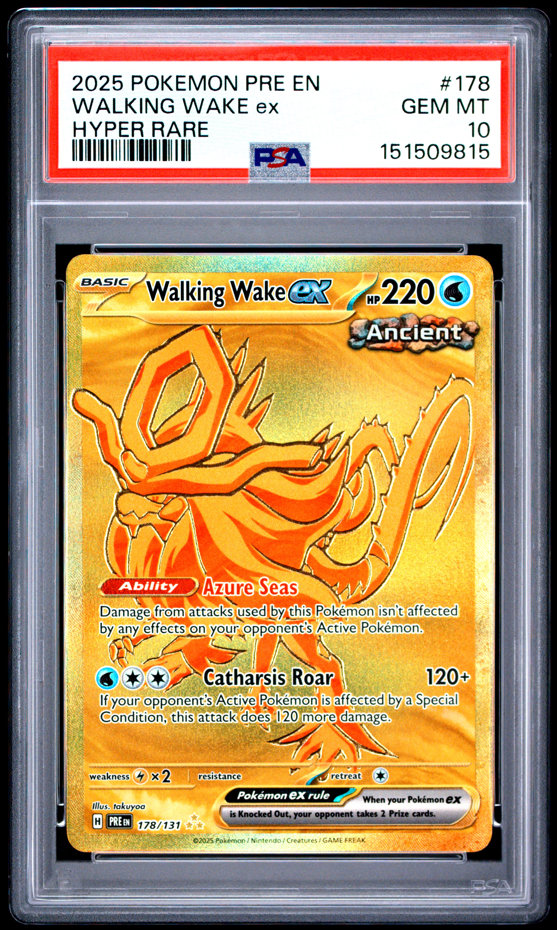 2025 #178 WALKING WAKE ex PSA 10 Pre EN-Prismatic Evolutions