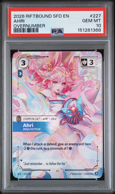 2026 RIFTBOUND: LEAGUE OF LEGENDS SFD-SPIRITFORGED OVERNUMBER #227 Ahri front