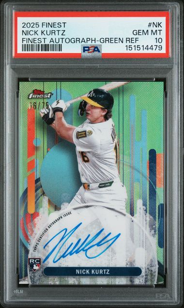2025 Topps Topps Finest Green #FA-NK Nick Kurtz front