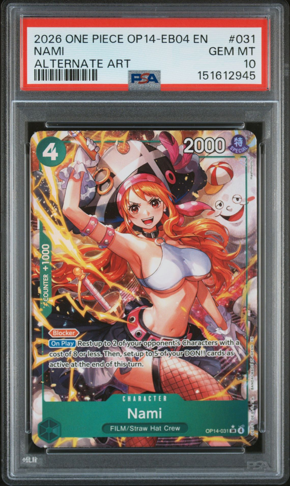 2026 One Piece ONE PIECE OP14-EB04-THE AZURE SEA'S SEVEN Alt Art #031 Nami front