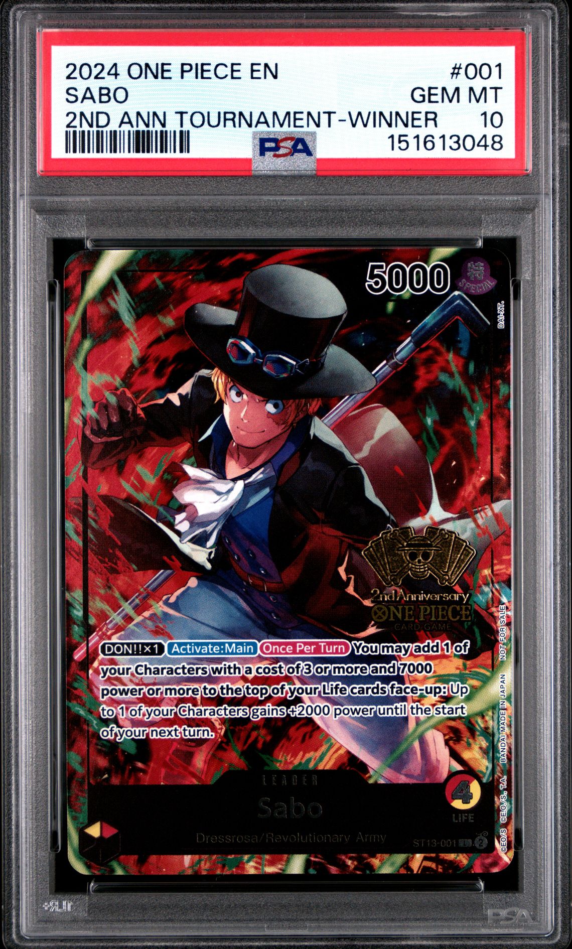 2024 Bowman ONE PIECE PROMOS 2ND ANN TOURNAMENT-WINNER #001 Sabo front