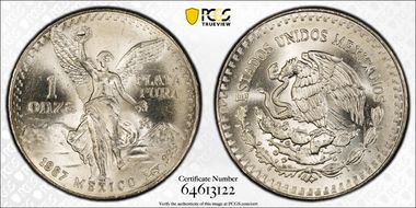 1987-Mo Onza Libertad Ag MS68