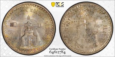 1949-Mo Onza KM-M49a  Ag MS65