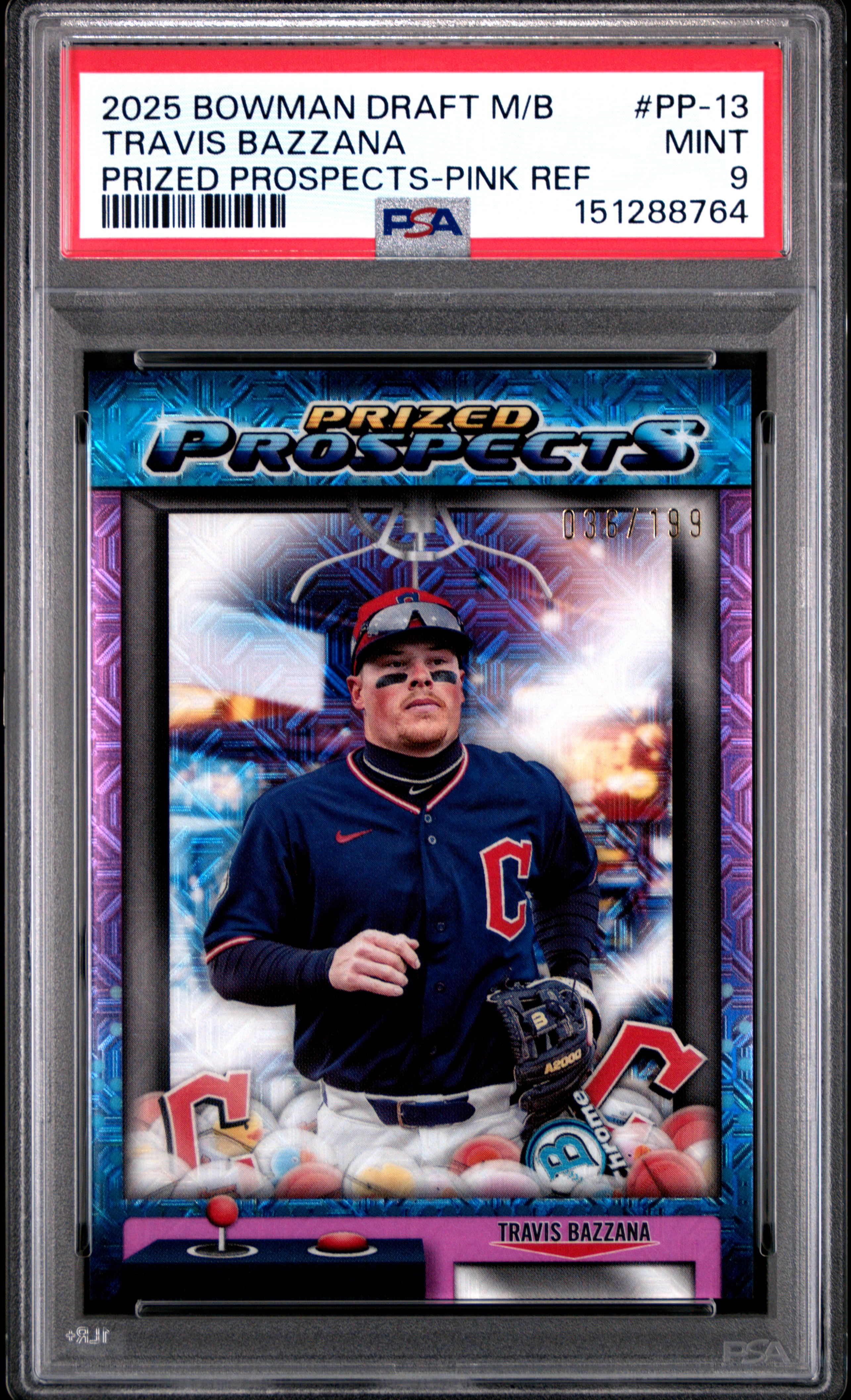 2025 #13 Travis Bazzana PSA 9 Bowman Draft Mega Box Mega Box Prized Prospects