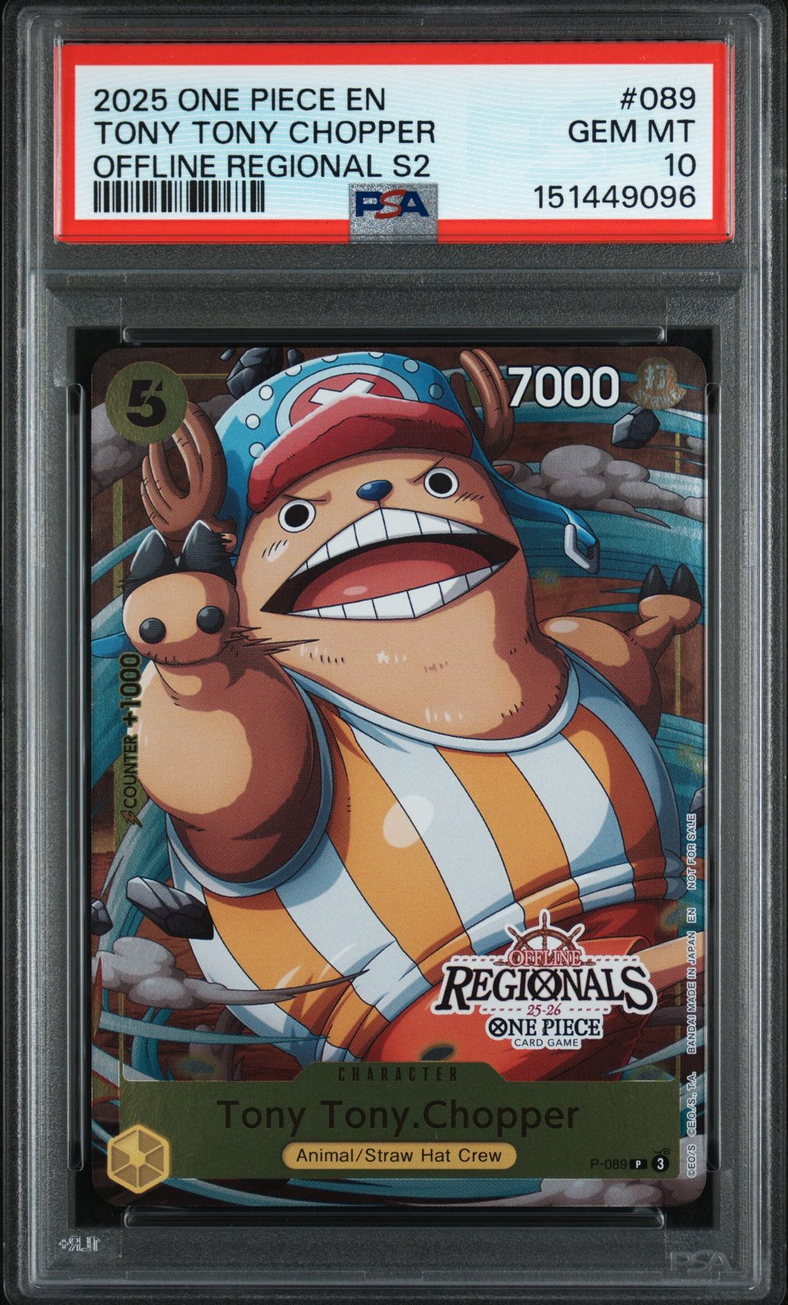 2025 One Piece ONE PIECE OFFLINE REGIONALS PACK 2025 SEASON 2 #089 Tony Tony Chopper front