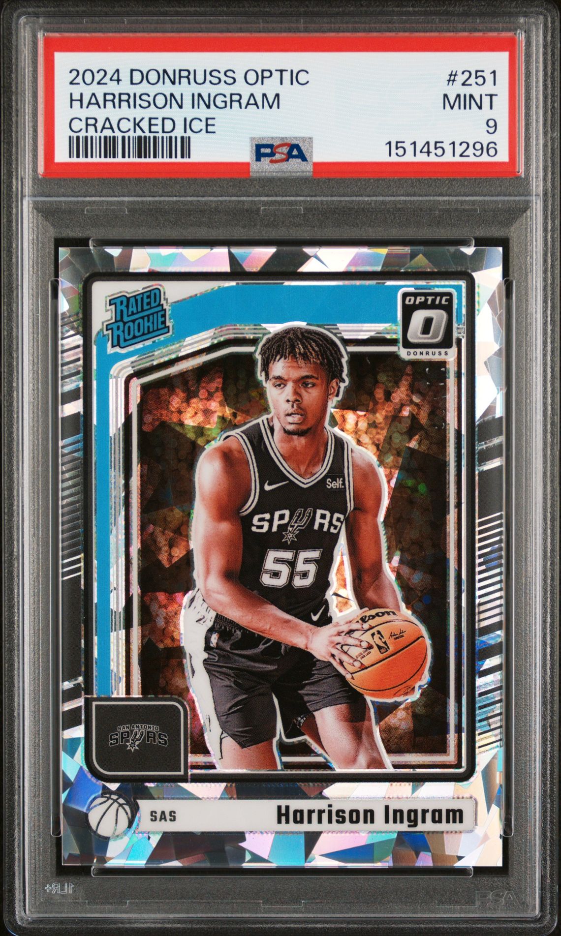 2024 Panini PANINI DONRUSS OPTIC CRACKED ICE #251 Harrison Ingram front