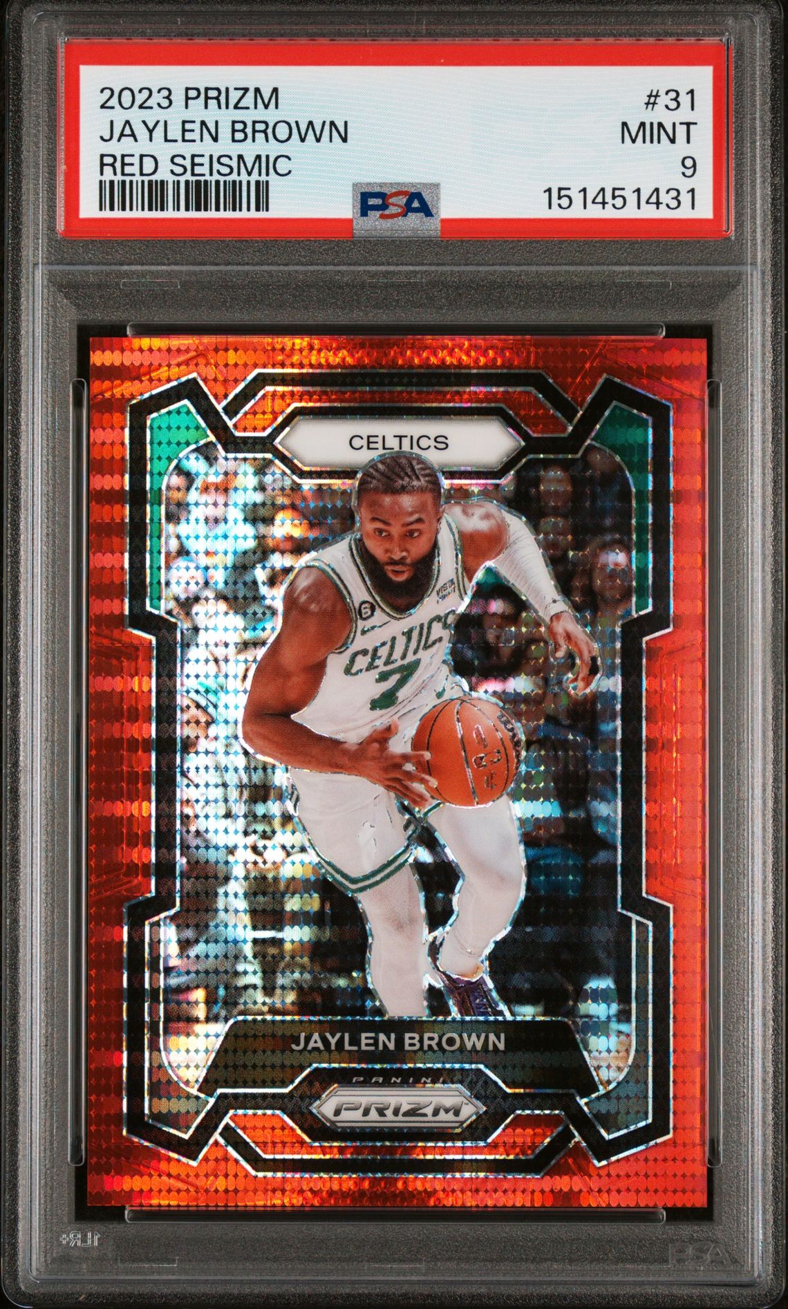 2023 Panini PANINI PRIZM RED SEISMIC #31 Jaylen Brown front