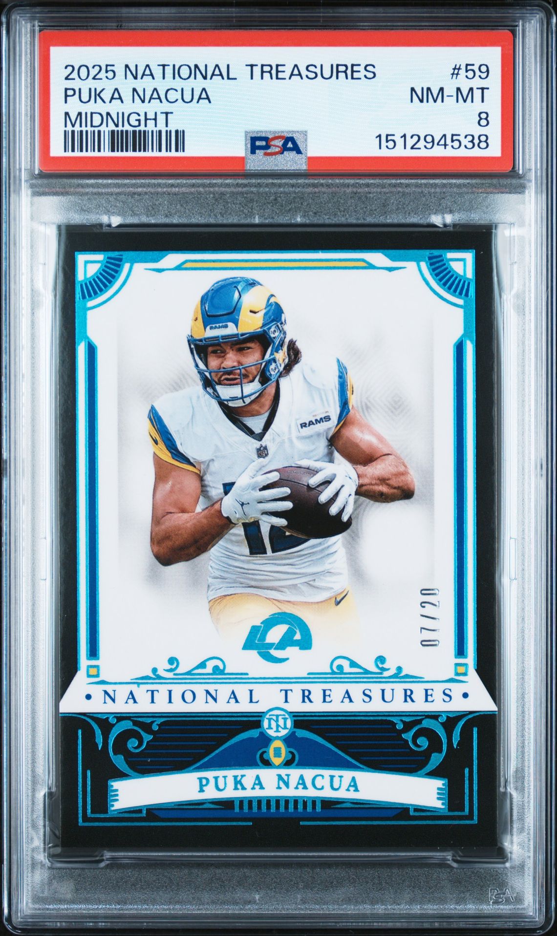 2025 Panini PANINI NATIONAL TREASURES MIDNIGHT #59 Puka Nacua front