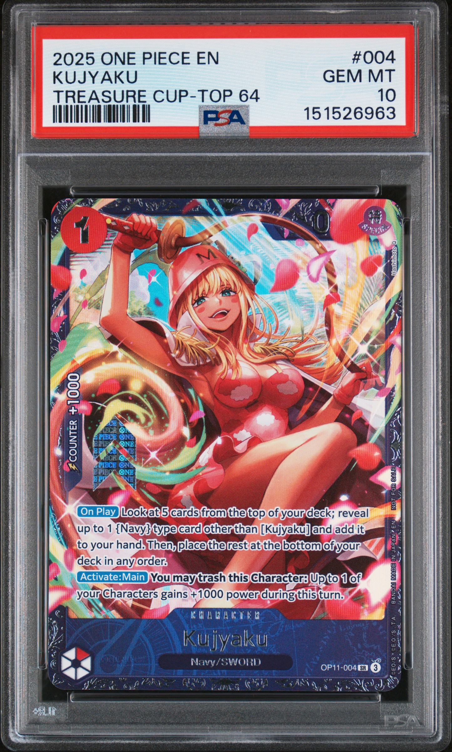 2025 #004 Kujyaku PSA 10 Promos One Piece