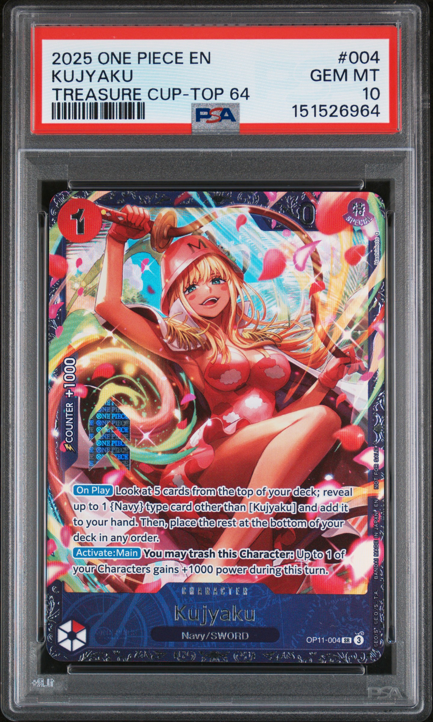 2025 #004 Kujyaku PSA 10 Promos One Piece