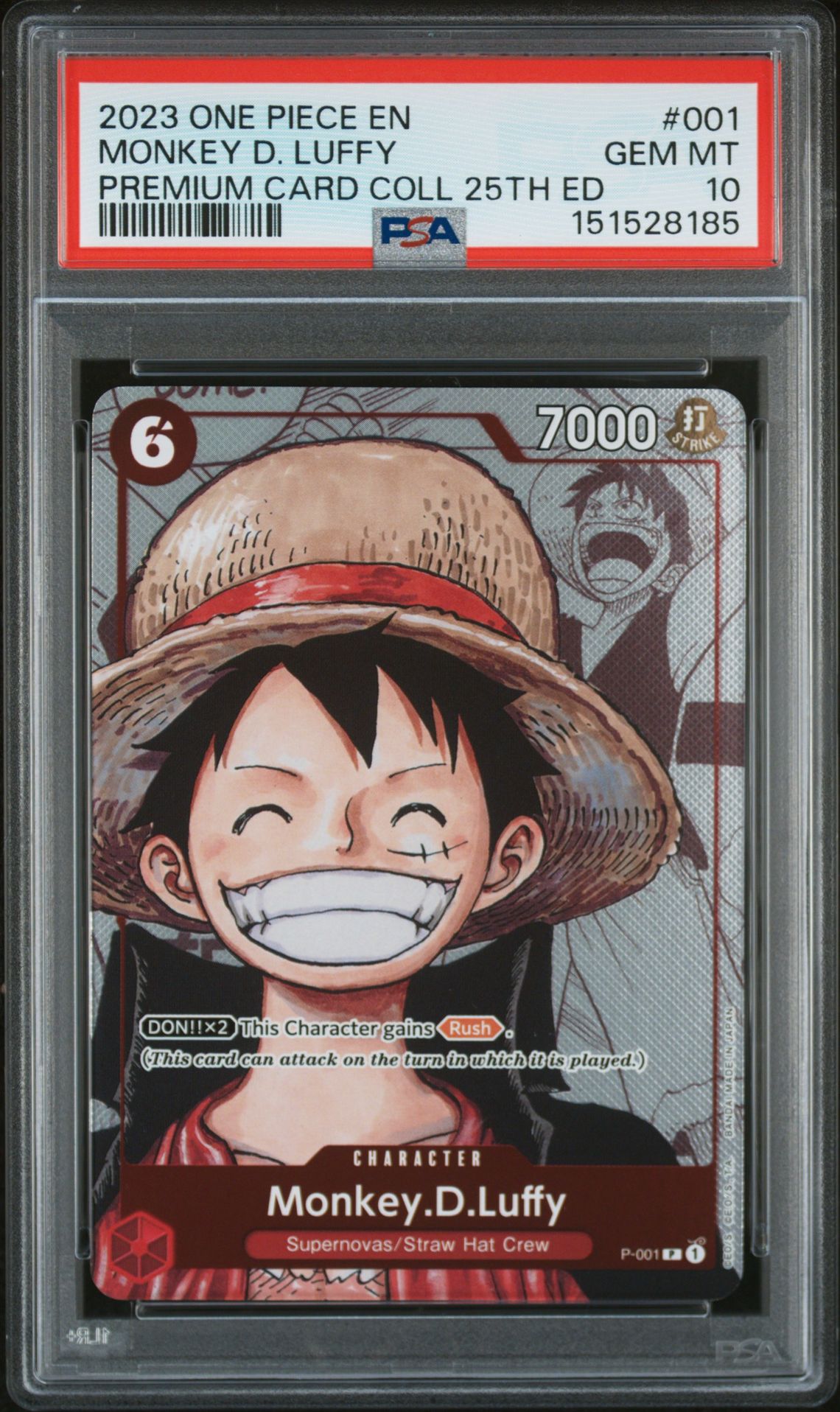2023 One Piece One Piece Premium Card Collection 25th Edition #001 Monkey D. Luffy front