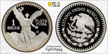 1987-Mo Onza Libertad Ag PR69DCAM