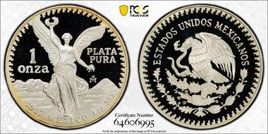1987-Mo Onza Libertad Ag PR69DCAM