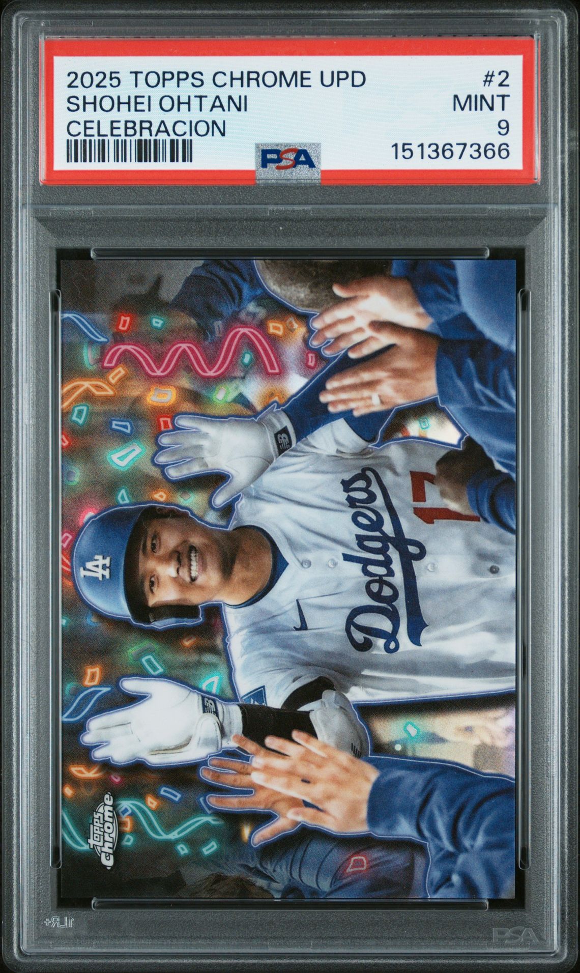 2025 Topps TOPPS CHROME UPDATE CELEBRACION #2 Shohei Ohtani front