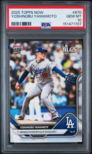 2025 Topps Topps Now #870 Nlcs Yoshinobu Yamamoto front