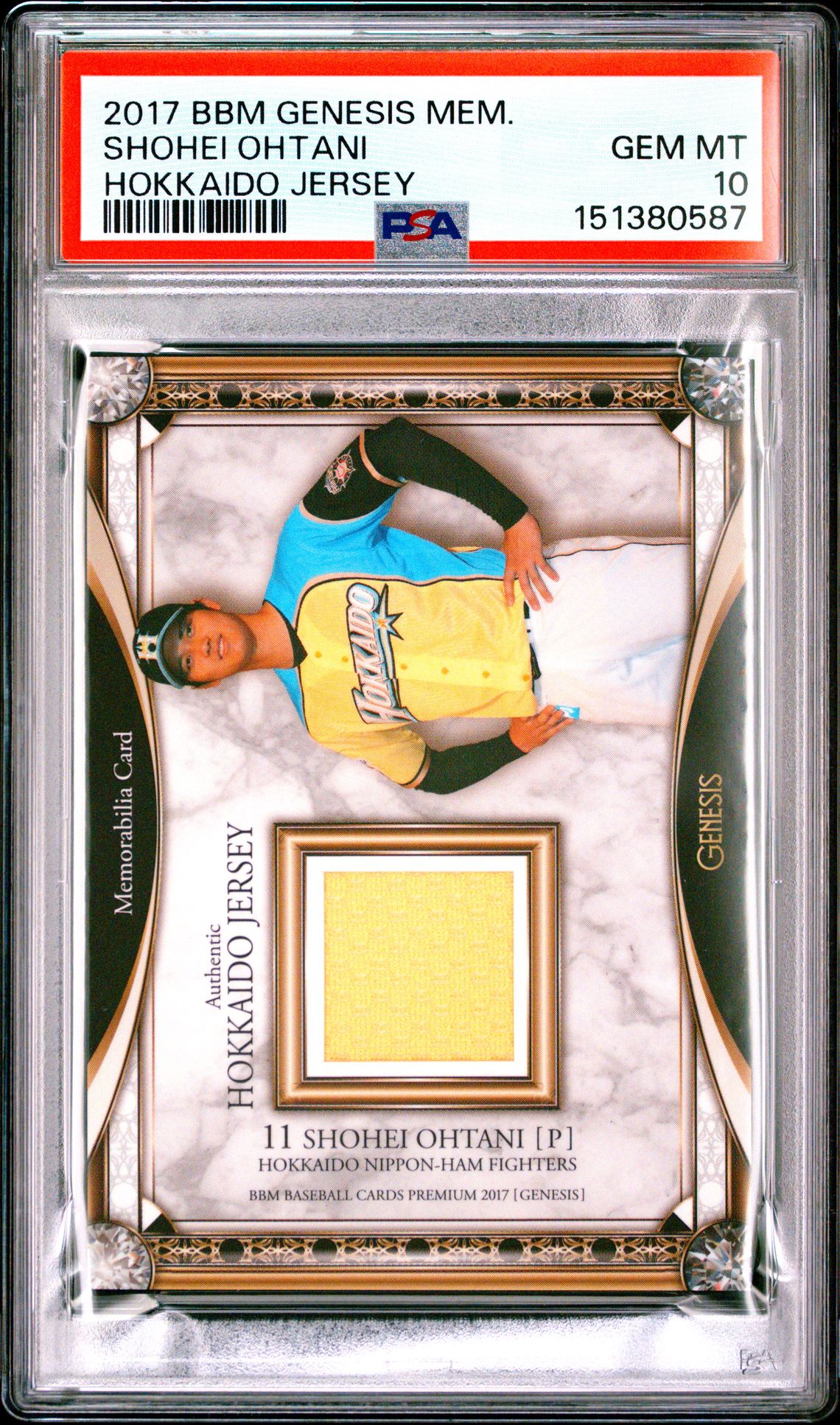 2017 BBM BBM GENESIS MEMORABILIA VISITOR JERSEY Shohei Ohtani front