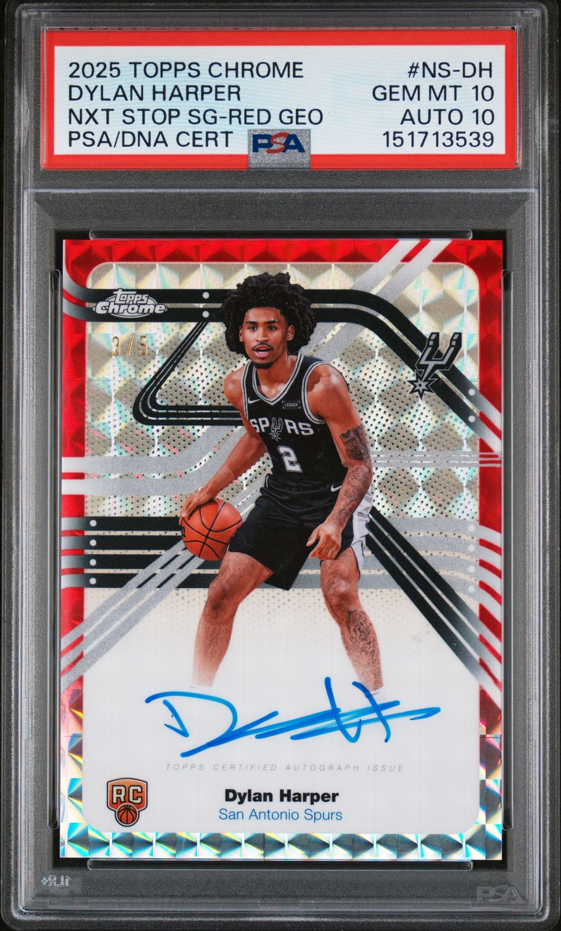 2025 Topps Chrome TOPPS CHROME NEXT STOP SIGNATURES PURPLE REF #NS-DH Dylan Harper front
