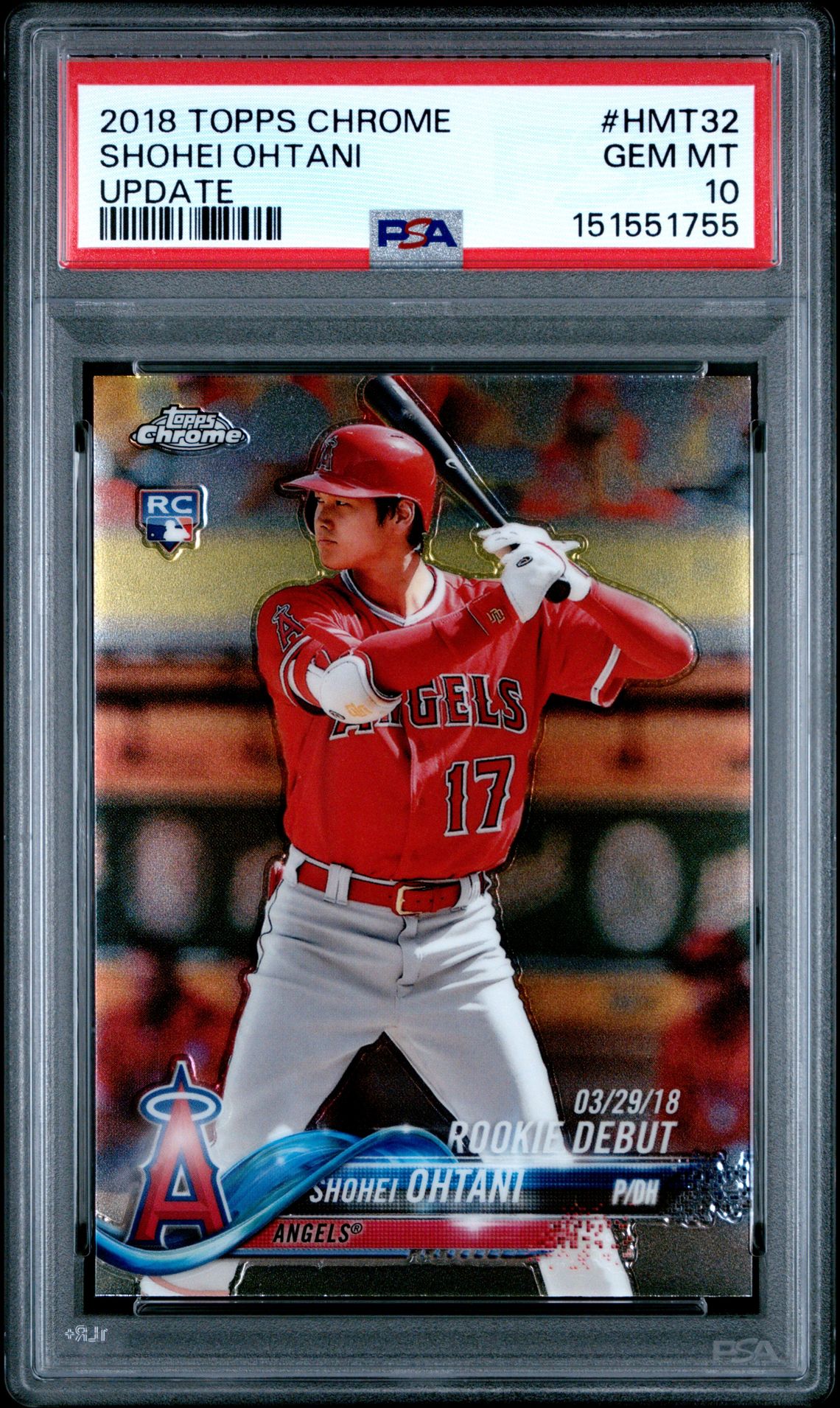 2018 Topps TOPPS CHROME UPDATE UPDATE #HMT32 Shohei Ohtani front