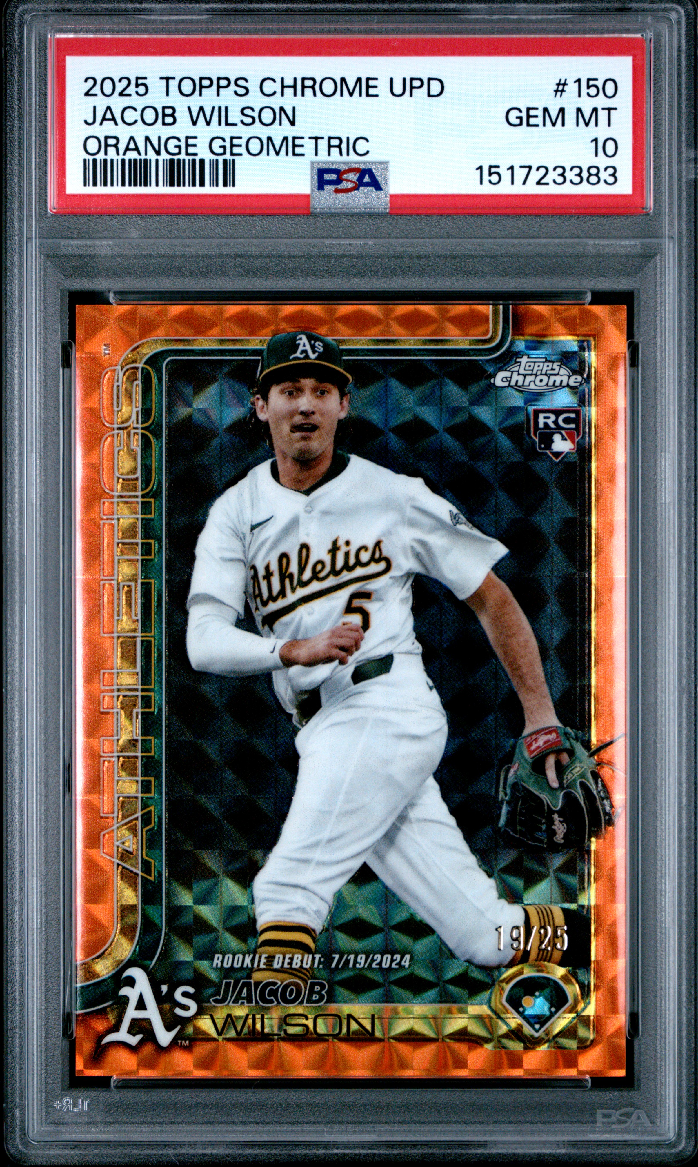 2025 #150 Jacob Wilson PSA 10 Topps Chrome Update