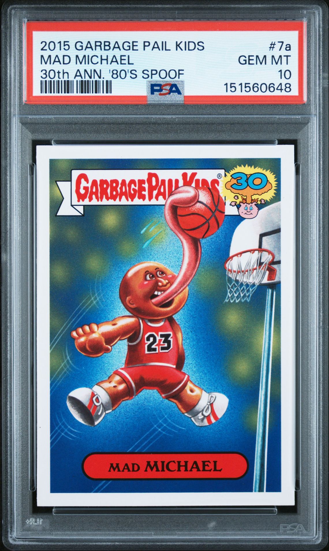 2015 Topps TOPPS GARBAGE PAIL KIDS 30TH ANNIVERSARY '80'S SPOOF 30TH ANN. '80'S SPOOF #7A Mad Michael front