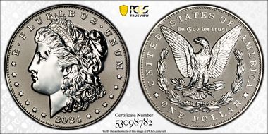 2024-S $1 Morgan Dollar Rev PR Two-Coin Reverse Proof Set PR70