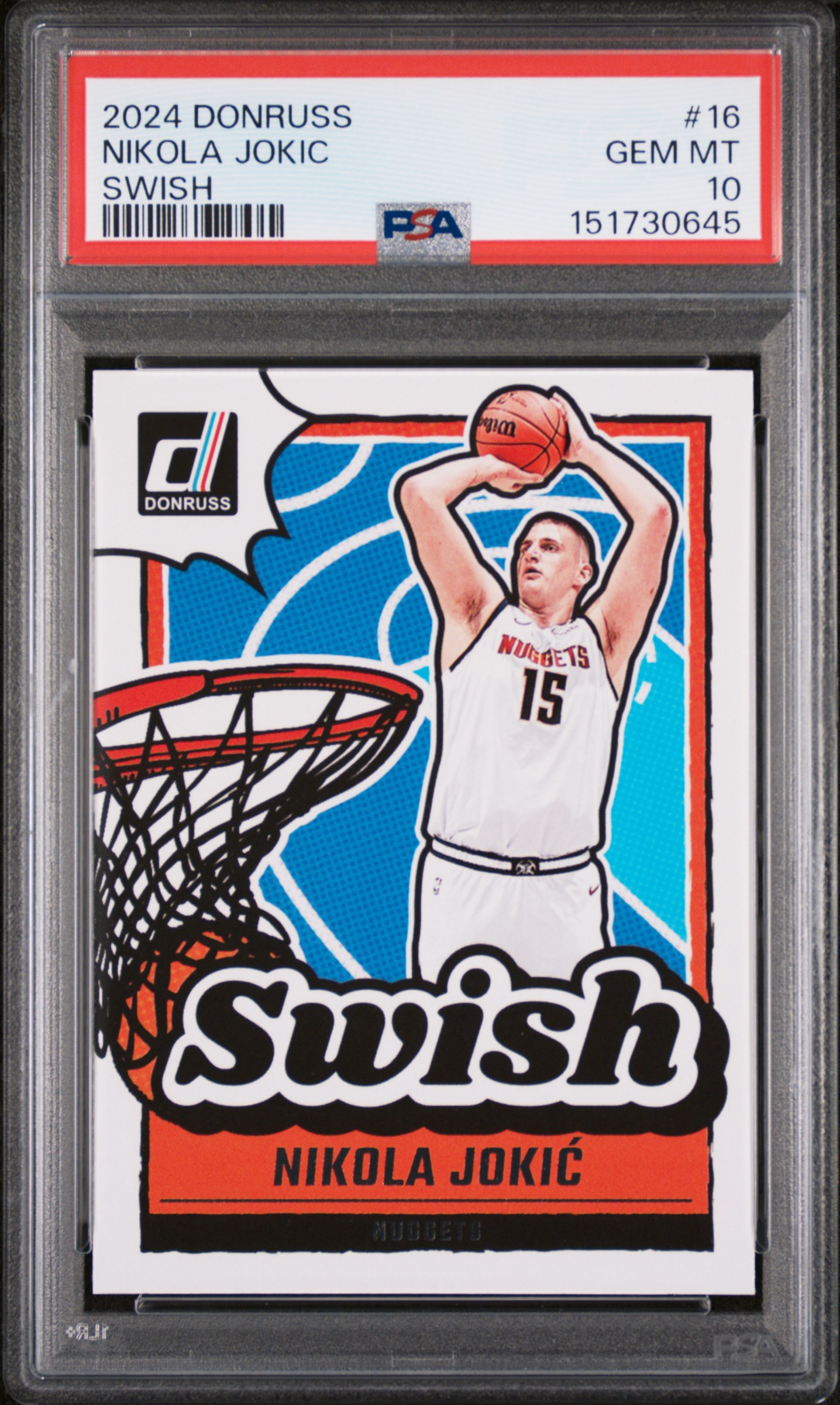 2024 #16 Nikola Jokic PSA 10 Panini Donruss Swish