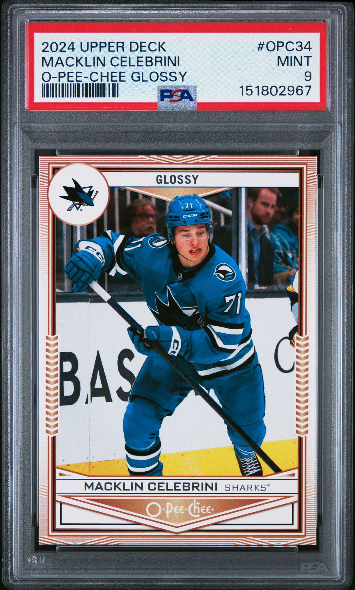 2024 Upper Deck UPPER DECK O-PEE-CHEE GLOSSY #OPC34 Macklin Celebrini front