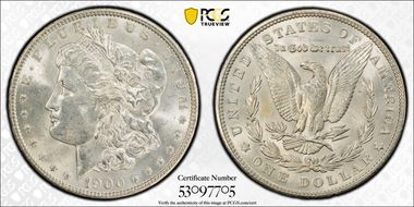 1900 $1 VAM 16A, Two Olive Rev MS62