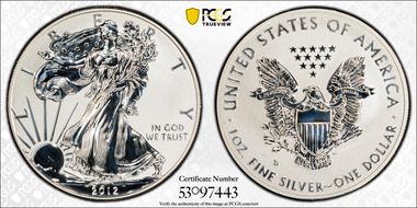 2012-S $1 Silver Eagle Rev PR  75th Anniversary SF Mint Set PR69