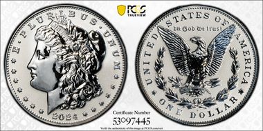 2024-S $1 Morgan Dollar Rev PR Two-Coin Reverse Proof Set PR69