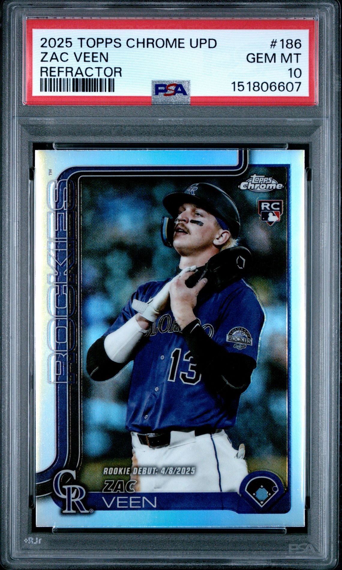 2025 Topps Chrome TOPPS CHROME UPDATE REFRACTOR #186 Zac Veen front