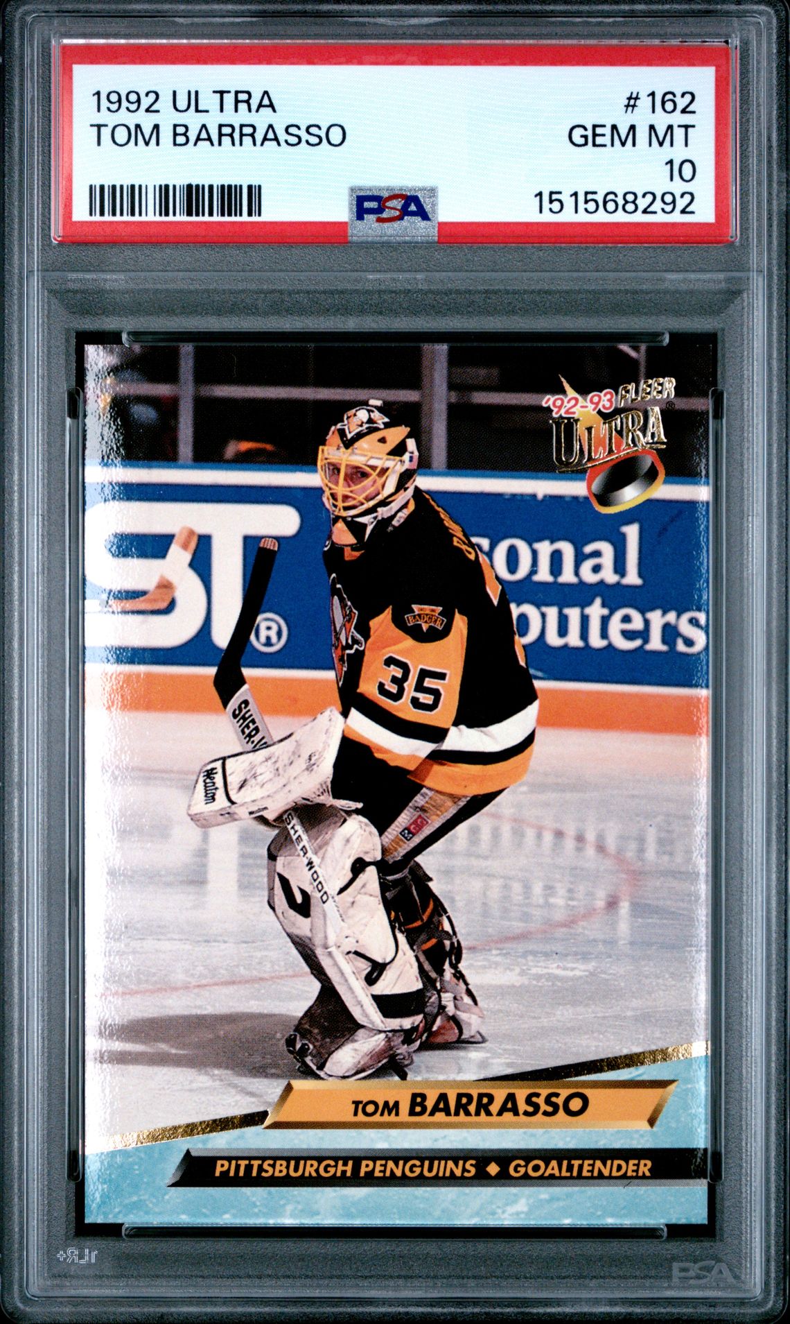 1992 ULTRA #162 Tom Barrasso front
